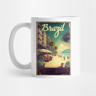 Brazil Beach Vintage Travel Art Poster Mug